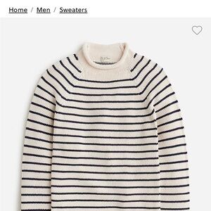 Like new! J.Crew Striped Men’s Sweater in Ivory and Navy, Size S!